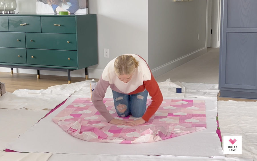 How to spray baste a quilt video tutorial included Quilty Love