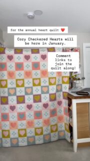 Here’s a look at the 2026 heart quilt!  Cozy Checkered Hearts releases on January 8th with the quilt along starting the following week.  Like always - this one is super stash friendly and has several design options.

And for those who prefer kits- I’ll have this one along with another in my shop soon. 

👉🏼👉🏼👉🏼 Comment LINKS for more info and to sign up for the quilt along. 

▪️Quilt pattern - Cozy Checkered Hearts- in the shop 1/8/26
▪️ Fabrics - Pure Solids by @artgalleryfabrics

#quiltylove #heartquilt #cozycheckeredheartsquilt #valentinequilt #cottagecorequilt