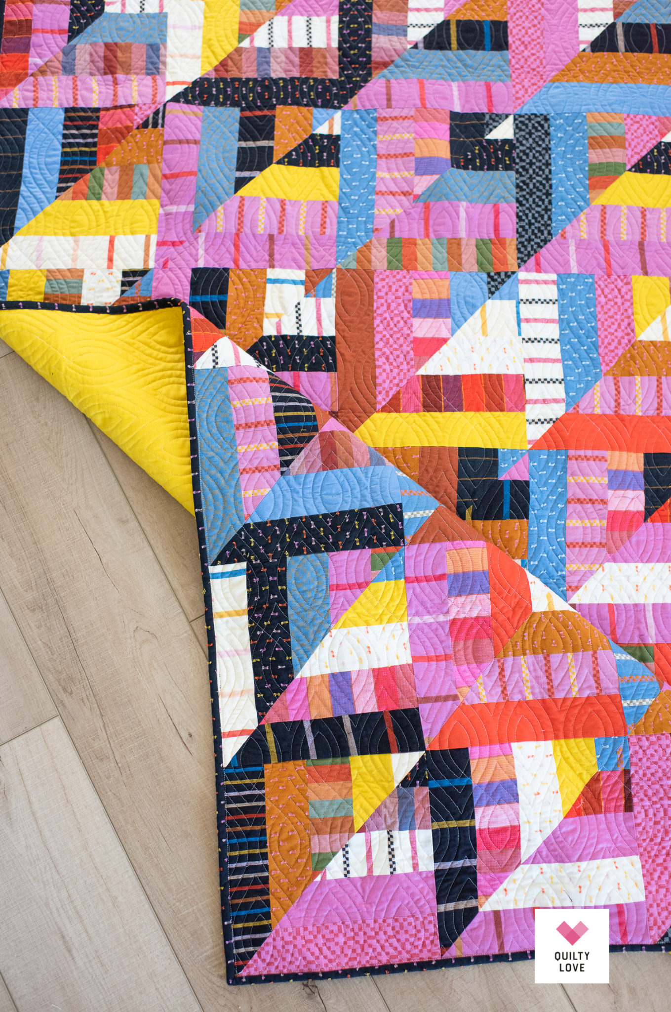 Warp and Weft Honey Lucky Log Cabins Quilt Quilty Love