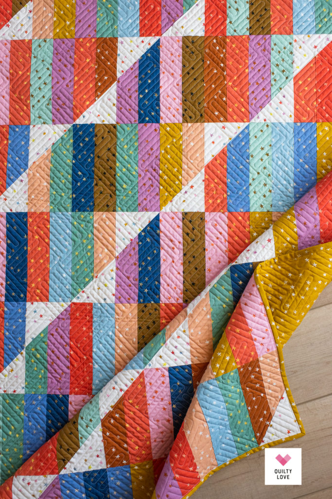 Happy Stripes quilt pattern Starry Fabrics Stash Buster Quilty Love