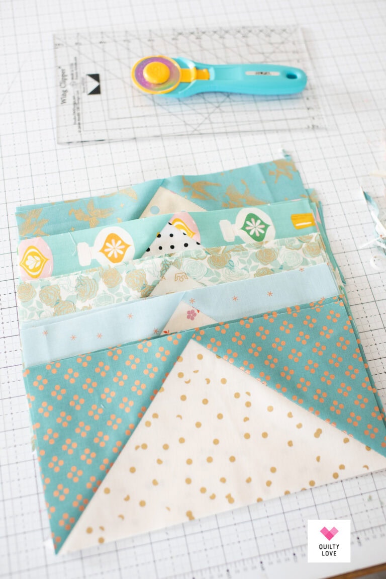 Flying Goose Pathwork Scrappy Rainbow Patchwork Flying Geese quilt - Quilty Love