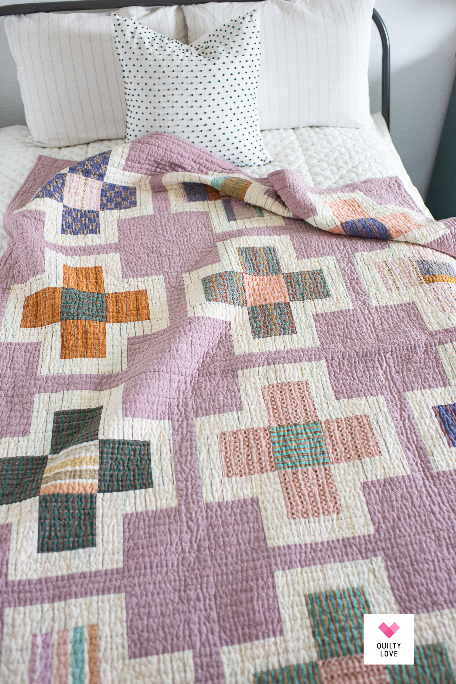 Hand quilted Fableism Canyon Springs Plus Charmed quilt - Quilty Love