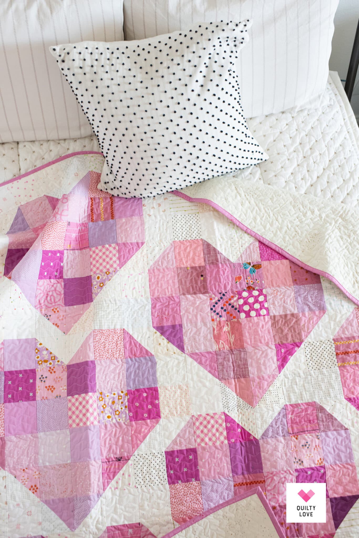 Scrappy Hearts - The scrap stash heart quilt pattern - Quilty Love