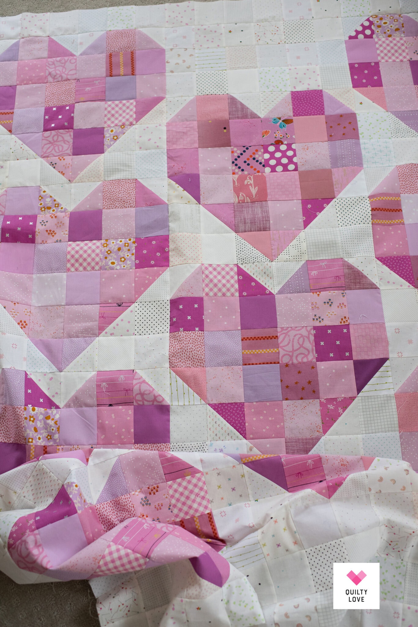 Scrappy Hearts - The scrap stash heart quilt pattern - Quilty Love